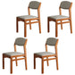 Modern Rubberwood Fabric Side Chair Matte Finish Open Back Dining Chair Grey 4 Piece Set Walnut Clearhalo ' kitchen&dining_furn' 'Dining Chairs' 'Dining Tables & Seating' 'dining_chair' 'furn' 'furn_dining_chair' 'Furniture' 'furniture_dining_chair' 'Kitchen & Dining Furniture' 'kitchen' 4577329