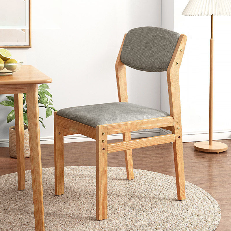 Modern Rubberwood Fabric Side Chair Matte Finish Open Back Dining Chair Grey 1 Piece Natural Wood Clearhalo ' kitchen&dining_furn' 'Dining Chairs' 'Dining Tables & Seating' 'dining_chair' 'furn' 'furn_dining_chair' 'Furniture' 'furniture_dining_chair' 'Kitchen & Dining Furniture' 'kitchen' 4577333