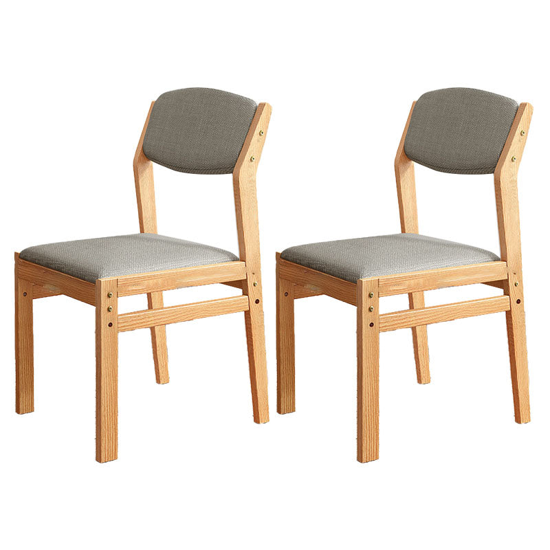 Modern Rubberwood Fabric Side Chair Matte Finish Open Back Dining Chair Grey 2 Piece Set Natural Wood Clearhalo ' kitchen&dining_furn' 'Dining Chairs' 'Dining Tables & Seating' 'dining_chair' 'furn' 'furn_dining_chair' 'Furniture' 'furniture_dining_chair' 'Kitchen & Dining Furniture' 'kitchen' 4577334