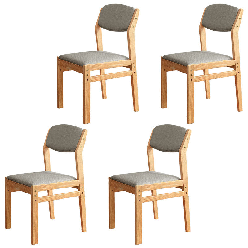 Modern Rubberwood Fabric Side Chair Matte Finish Open Back Dining Chair Grey 4 Piece Set Natural Wood Clearhalo ' kitchen&dining_furn' 'Dining Chairs' 'Dining Tables & Seating' 'dining_chair' 'furn' 'furn_dining_chair' 'Furniture' 'furniture_dining_chair' 'Kitchen & Dining Furniture' 'kitchen' 4577335