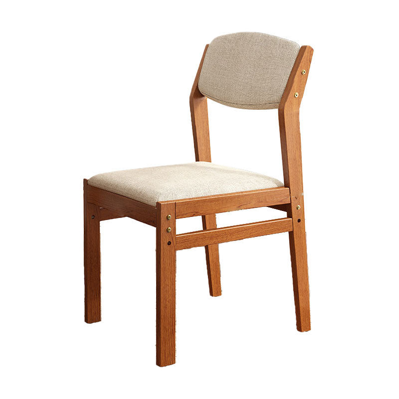 Modern Rubberwood Fabric Side Chair Matte Finish Open Back Dining Chair Off-White 1 Piece Walnut Clearhalo ' kitchen&dining_furn' 'Dining Chairs' 'Dining Tables & Seating' 'dining_chair' 'furn' 'furn_dining_chair' 'Furniture' 'furniture_dining_chair' 'Kitchen & Dining Furniture' 'kitchen' 4577336
