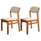 Modern Rubberwood Fabric Side Chair Matte Finish Open Back Dining Chair Off-White 2 Piece Set Walnut Clearhalo ' kitchen&dining_furn' 'Dining Chairs' 'Dining Tables & Seating' 'dining_chair' 'furn' 'furn_dining_chair' 'Furniture' 'furniture_dining_chair' 'Kitchen & Dining Furniture' 'kitchen' 4577337
