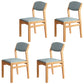 Modern Rubberwood Fabric Side Chair Matte Finish Open Back Dining Chair Sky Blue 4 Piece Set Natural Wood Clearhalo ' kitchen&dining_furn' 'Dining Chairs' 'Dining Tables & Seating' 'dining_chair' 'furn' 'furn_dining_chair' 'Furniture' 'furniture_dining_chair' 'Kitchen & Dining Furniture' 'kitchen' 4577341