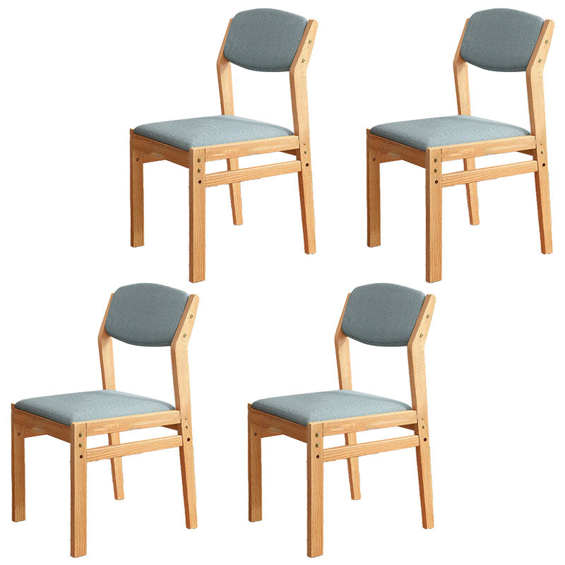Modern Rubberwood Fabric Side Chair Matte Finish Open Back Dining Chair Sky Blue 4 Piece Set Natural Wood Clearhalo ' kitchen&dining_furn' 'Dining Chairs' 'Dining Tables & Seating' 'dining_chair' 'furn' 'furn_dining_chair' 'Furniture' 'furniture_dining_chair' 'Kitchen & Dining Furniture' 'kitchen' 4577341