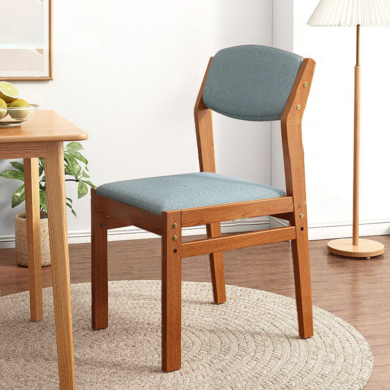 Modern Rubberwood Fabric Side Chair Matte Finish Open Back Dining Chair Sky Blue 1 Piece Walnut Clearhalo ' kitchen&dining_furn' 'Dining Chairs' 'Dining Tables & Seating' 'dining_chair' 'furn' 'furn_dining_chair' 'Furniture' 'furniture_dining_chair' 'Kitchen & Dining Furniture' 'kitchen' 4577342