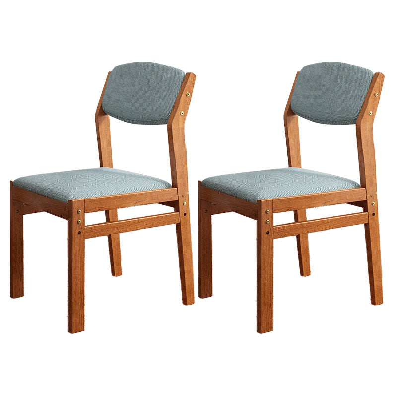 Modern Rubberwood Fabric Side Chair Matte Finish Open Back Dining Chair Sky Blue 2 Piece Set Walnut Clearhalo ' kitchen&dining_furn' 'Dining Chairs' 'Dining Tables & Seating' 'dining_chair' 'furn' 'furn_dining_chair' 'Furniture' 'furniture_dining_chair' 'Kitchen & Dining Furniture' 'kitchen' 4577343