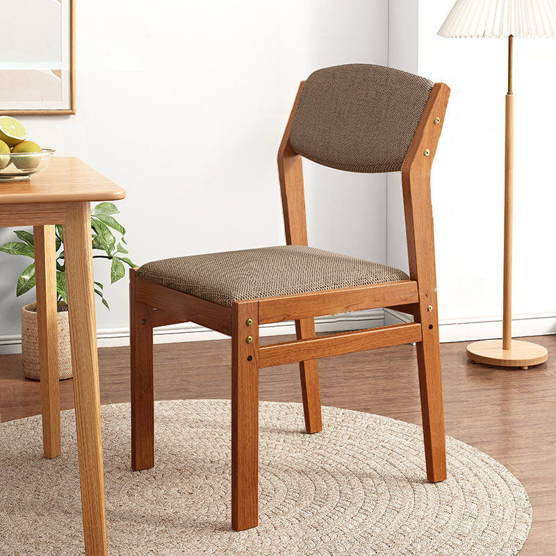 Modern Rubberwood Fabric Side Chair Matte Finish Open Back Dining Chair Brown 1 Piece Walnut Clearhalo ' kitchen&dining_furn' 'Dining Chairs' 'Dining Tables & Seating' 'dining_chair' 'furn' 'furn_dining_chair' 'Furniture' 'furniture_dining_chair' 'Kitchen & Dining Furniture' 'kitchen' 4577345