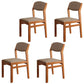 Modern Rubberwood Fabric Side Chair Matte Finish Open Back Dining Chair Brown 4 Piece Set Walnut Clearhalo ' kitchen&dining_furn' 'Dining Chairs' 'Dining Tables & Seating' 'dining_chair' 'furn' 'furn_dining_chair' 'Furniture' 'furniture_dining_chair' 'Kitchen & Dining Furniture' 'kitchen' 4577347
