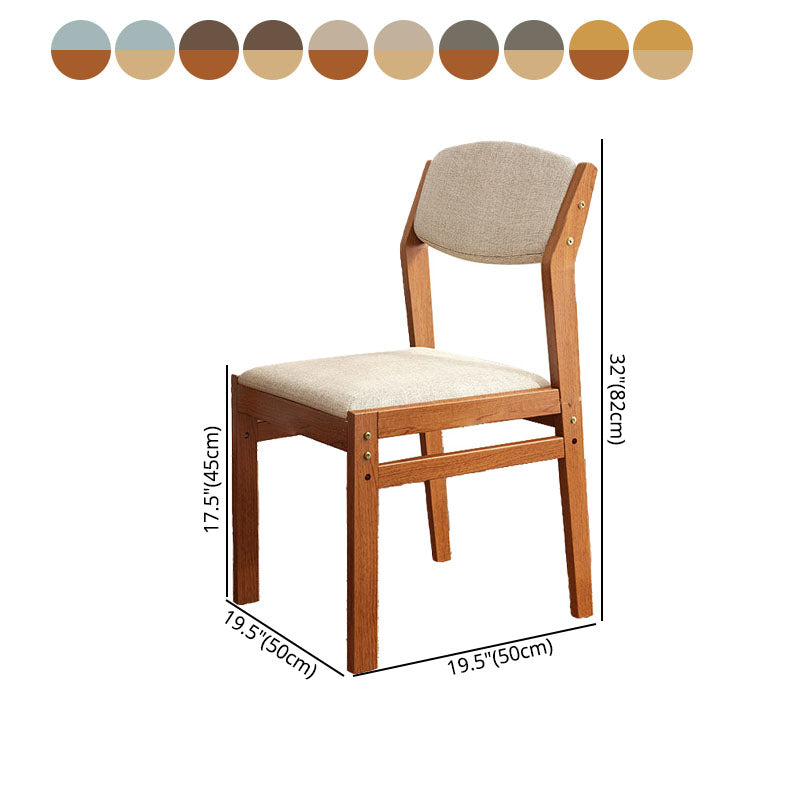 Modern Rubberwood Fabric Side Chair Matte Finish Open Back Dining Chair Clearhalo ' kitchen&dining_furn' 'Dining Chairs' 'Dining Tables & Seating' 'dining_chair' 'furn' 'furn_dining_chair' 'Furniture' 'furniture_dining_chair' 'Kitchen & Dining Furniture' 'kitchen' 4577351