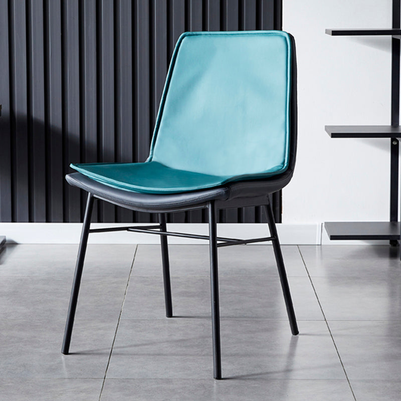 Industrial Design Faux Leather Dining Chairs Armless Solid Back Chair Green 1 Piece Clearhalo ' kitchen&dining_furn' 'Dining Chairs' 'Dining Tables & Seating' 'dining_chair' 'furn' 'furn_dining_chair' 'Furniture' 'furniture_dining_chair' 'Kitchen & Dining Furniture' 'kitchen' 4577370