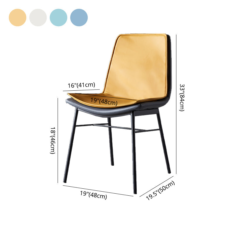 Industrial Design Faux Leather Dining Chairs Armless Solid Back Chair Clearhalo ' kitchen&dining_furn' 'Dining Chairs' 'Dining Tables & Seating' 'dining_chair' 'furn' 'furn_dining_chair' 'Furniture' 'furniture_dining_chair' 'Kitchen & Dining Furniture' 'kitchen' 4577376
