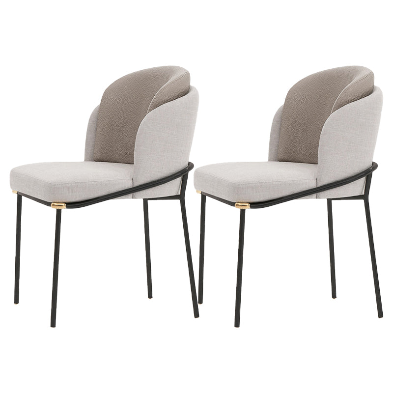 Contemporary Dining Chair Dining Armless Side Chairs with Metal Legs Grey 2 Piece Set Clearhalo ' kitchen&dining_furn' 'Dining Chairs' 'Dining Tables & Seating' 'dining_chair' 'furn' 'furn_dining_chair' 'Furniture' 'furniture_dining_chair' 'Kitchen & Dining Furniture' 'kitchen' 4577379