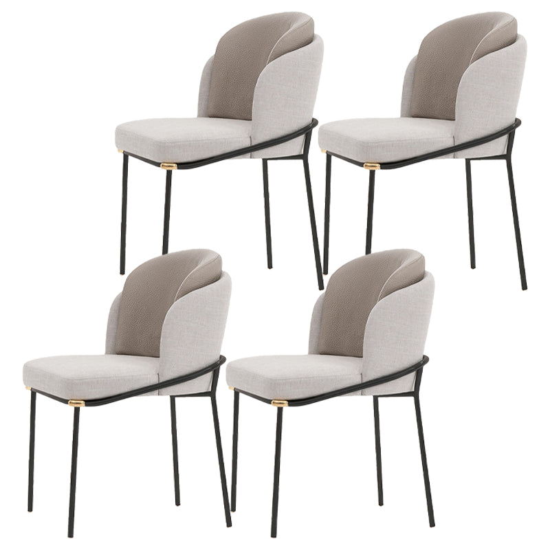 Contemporary Dining Chair Dining Armless Side Chairs with Metal Legs Grey 4 Piece Set Clearhalo ' kitchen&dining_furn' 'Dining Chairs' 'Dining Tables & Seating' 'dining_chair' 'furn' 'furn_dining_chair' 'Furniture' 'furniture_dining_chair' 'Kitchen & Dining Furniture' 'kitchen' 4577382