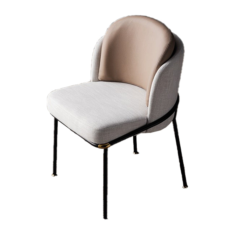 Contemporary Dining Chair Dining Armless Side Chairs with Metal Legs Khaki 1 Piece Clearhalo ' kitchen&dining_furn' 'Dining Chairs' 'Dining Tables & Seating' 'dining_chair' 'furn' 'furn_dining_chair' 'Furniture' 'furniture_dining_chair' 'Kitchen & Dining Furniture' 'kitchen' 4577384