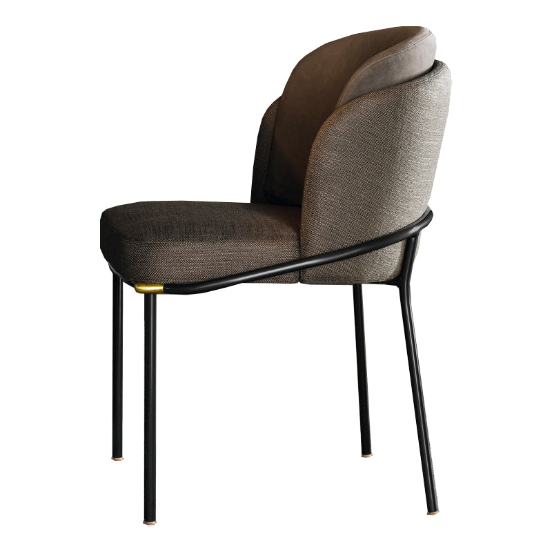 Contemporary Dining Chair Dining Armless Side Chairs with Metal Legs Off-White 1 Piece Clearhalo ' kitchen&dining_furn' 'Dining Chairs' 'Dining Tables & Seating' 'dining_chair' 'furn' 'furn_dining_chair' 'Furniture' 'furniture_dining_chair' 'Kitchen & Dining Furniture' 'kitchen' 4577389