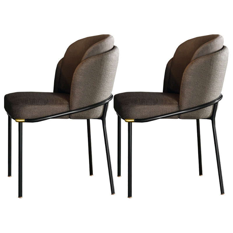 Contemporary Dining Chair Dining Armless Side Chairs with Metal Legs Off-White 2 Piece Set Clearhalo ' kitchen&dining_furn' 'Dining Chairs' 'Dining Tables & Seating' 'dining_chair' 'furn' 'furn_dining_chair' 'Furniture' 'furniture_dining_chair' 'Kitchen & Dining Furniture' 'kitchen' 4577391