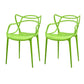 Contemporary Open Back Chair Dining Arm Side Chair with Plastic Legs Green 2 Piece Set Clearhalo ' kitchen&dining_furn' 'Dining Chairs' 'Dining Tables & Seating' 'dining_chair' 'furn' 'furn_dining_chair' 'Furniture' 'furniture_dining_chair' 'Kitchen & Dining Furniture' 'kitchen' 4577405