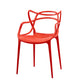 Contemporary Open Back Chair Dining Arm Side Chair with Plastic Legs Red 1 Piece Clearhalo ' kitchen&dining_furn' 'Dining Chairs' 'Dining Tables & Seating' 'dining_chair' 'furn' 'furn_dining_chair' 'Furniture' 'furniture_dining_chair' 'Kitchen & Dining Furniture' 'kitchen' 4577409