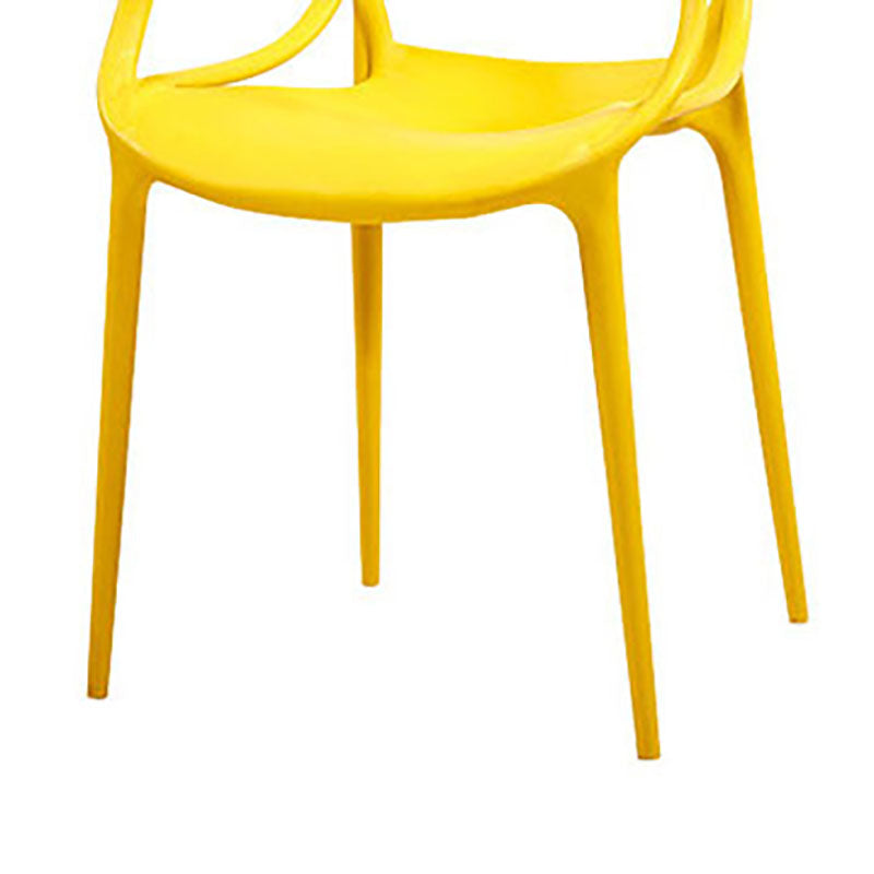 Contemporary Open Back Chair Dining Arm Side Chair with Plastic Legs Clearhalo ' kitchen&dining_furn' 'Dining Chairs' 'Dining Tables & Seating' 'dining_chair' 'furn' 'furn_dining_chair' 'Furniture' 'furniture_dining_chair' 'Kitchen & Dining Furniture' 'kitchen' 4577412
