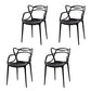 Contemporary Open Back Chair Dining Arm Side Chair with Plastic Legs Black 4 Piece Set Clearhalo ' kitchen&dining_furn' 'Dining Chairs' 'Dining Tables & Seating' 'dining_chair' 'furn' 'furn_dining_chair' 'Furniture' 'furniture_dining_chair' 'Kitchen & Dining Furniture' 'kitchen' 4577418