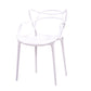 Contemporary Open Back Chair Dining Arm Side Chair with Plastic Legs White 1 Piece Clearhalo ' kitchen&dining_furn' 'Dining Chairs' 'Dining Tables & Seating' 'dining_chair' 'furn' 'furn_dining_chair' 'Furniture' 'furniture_dining_chair' 'Kitchen & Dining Furniture' 'kitchen' 4577419
