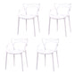 Contemporary Open Back Chair Dining Arm Side Chair with Plastic Legs White 4 Piece Set Clearhalo ' kitchen&dining_furn' 'Dining Chairs' 'Dining Tables & Seating' 'dining_chair' 'furn' 'furn_dining_chair' 'Furniture' 'furniture_dining_chair' 'Kitchen & Dining Furniture' 'kitchen' 4577421