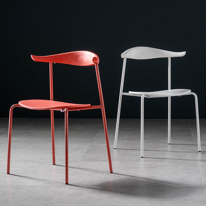 Contemporary Open Back Chair Dining Armless Side Chair with Metal Legs Clearhalo ' kitchen&dining_furn' 'Dining Chairs' 'Dining Tables & Seating' 'dining_chair' 'furn' 'furn_dining_chair' 'Furniture' 'furniture_dining_chair' 'Kitchen & Dining Furniture' 'kitchen' 4577429