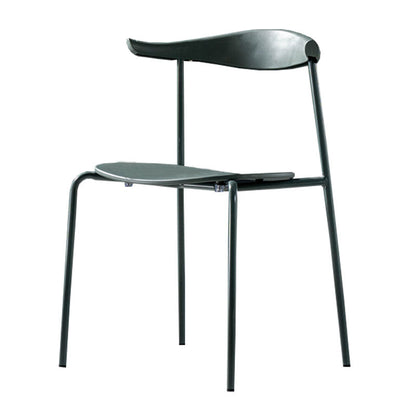 Contemporary Open Back Chair Dining Armless Side Chair with Metal Legs Green 1 Piece Clearhalo ' kitchen&dining_furn' 'Dining Chairs' 'Dining Tables & Seating' 'dining_chair' 'furn' 'furn_dining_chair' 'Furniture' 'furniture_dining_chair' 'Kitchen & Dining Furniture' 'kitchen' 4577430