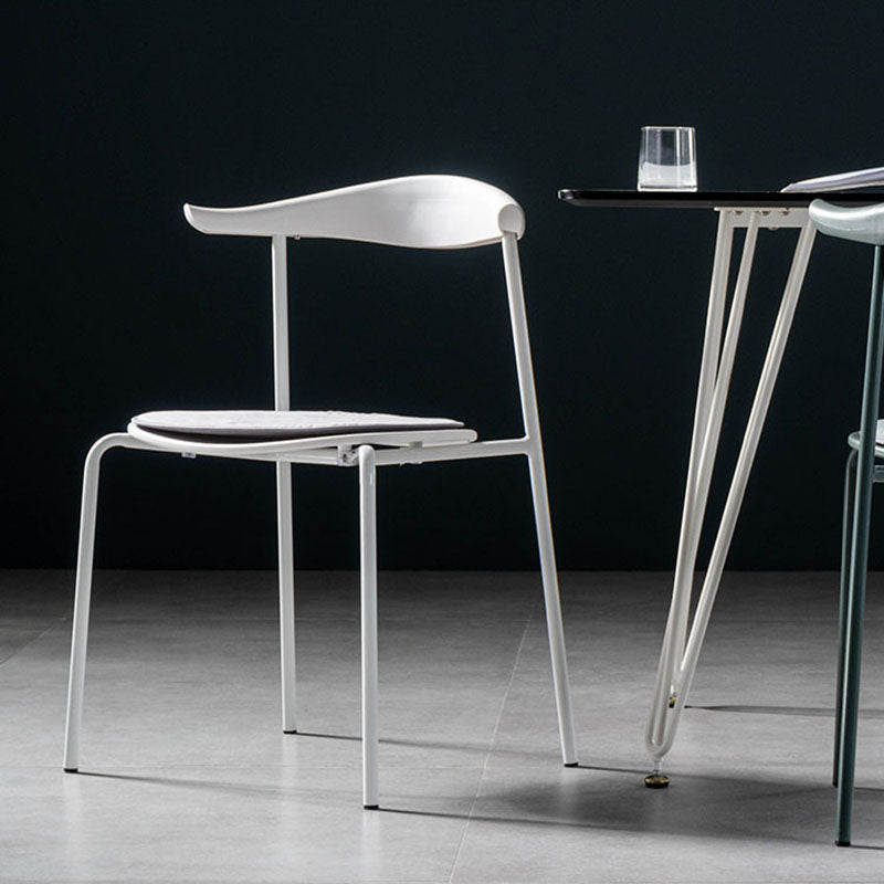 Contemporary Open Back Chair Dining Armless Side Chair with Metal Legs Clearhalo ' kitchen&dining_furn' 'Dining Chairs' 'Dining Tables & Seating' 'dining_chair' 'furn' 'furn_dining_chair' 'Furniture' 'furniture_dining_chair' 'Kitchen & Dining Furniture' 'kitchen' 4577432