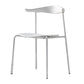 Contemporary Open Back Chair Dining Armless Side Chair with Metal Legs White 1 Piece Clearhalo ' kitchen&dining_furn' 'Dining Chairs' 'Dining Tables & Seating' 'dining_chair' 'furn' 'furn_dining_chair' 'Furniture' 'furniture_dining_chair' 'Kitchen & Dining Furniture' 'kitchen' 4577435