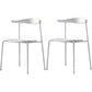 Contemporary Open Back Chair Dining Armless Side Chair with Metal Legs White 2 Piece Set Clearhalo ' kitchen&dining_furn' 'Dining Chairs' 'Dining Tables & Seating' 'dining_chair' 'furn' 'furn_dining_chair' 'Furniture' 'furniture_dining_chair' 'Kitchen & Dining Furniture' 'kitchen' 4577437