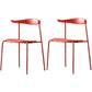 Contemporary Open Back Chair Dining Armless Side Chair with Metal Legs Red 2 Piece Set Clearhalo ' kitchen&dining_furn' 'Dining Chairs' 'Dining Tables & Seating' 'dining_chair' 'furn' 'furn_dining_chair' 'Furniture' 'furniture_dining_chair' 'Kitchen & Dining Furniture' 'kitchen' 4577444