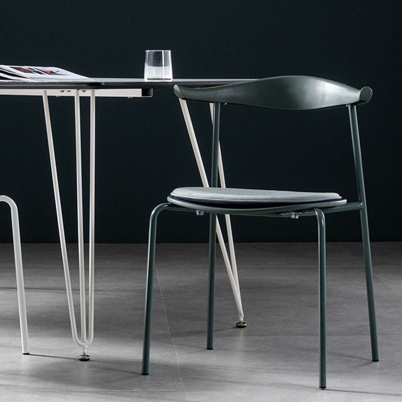 Contemporary Open Back Chair Dining Armless Side Chair with Metal Legs Clearhalo ' kitchen&dining_furn' 'Dining Chairs' 'Dining Tables & Seating' 'dining_chair' 'furn' 'furn_dining_chair' 'Furniture' 'furniture_dining_chair' 'Kitchen & Dining Furniture' 'kitchen' 4577449