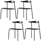 Contemporary Open Back Chair Dining Armless Side Chair with Metal Legs Black 4 Piece Set Clearhalo ' kitchen&dining_furn' 'Dining Chairs' 'Dining Tables & Seating' 'dining_chair' 'furn' 'furn_dining_chair' 'Furniture' 'furniture_dining_chair' 'Kitchen & Dining Furniture' 'kitchen' 4577451