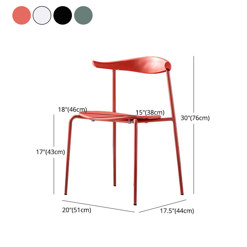 Contemporary Open Back Chair Dining Armless Side Chair with Metal Legs Clearhalo ' kitchen&dining_furn' 'Dining Chairs' 'Dining Tables & Seating' 'dining_chair' 'furn' 'furn_dining_chair' 'Furniture' 'furniture_dining_chair' 'Kitchen & Dining Furniture' 'kitchen' 4577454