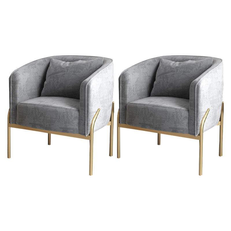 Glam Metal Armless Dining Chair Upholstered Dining Side Chair for Restaurant Use Grey 2 Piece Set Clearhalo ' kitchen&dining_furn' 'Dining Chairs' 'Dining Tables & Seating' 'dining_chair' 'furn' 'furn_dining_chair' 'Furniture' 'furniture_dining_chair' 'Kitchen & Dining Furniture' 'kitchen' 4577457