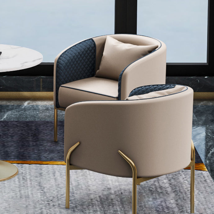 Glam Metal Armless Dining Chair Upholstered Dining Side Chair for Restaurant Use Clearhalo ' kitchen&dining_furn' 'Dining Chairs' 'Dining Tables & Seating' 'dining_chair' 'furn' 'furn_dining_chair' 'Furniture' 'furniture_dining_chair' 'Kitchen & Dining Furniture' 'kitchen' 4577458