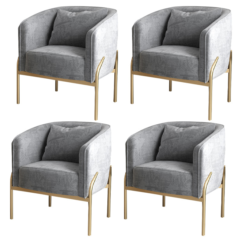 Glam Metal Armless Dining Chair Upholstered Dining Side Chair for Restaurant Use Grey 4 Piece Set Clearhalo ' kitchen&dining_furn' 'Dining Chairs' 'Dining Tables & Seating' 'dining_chair' 'furn' 'furn_dining_chair' 'Furniture' 'furniture_dining_chair' 'Kitchen & Dining Furniture' 'kitchen' 4577460