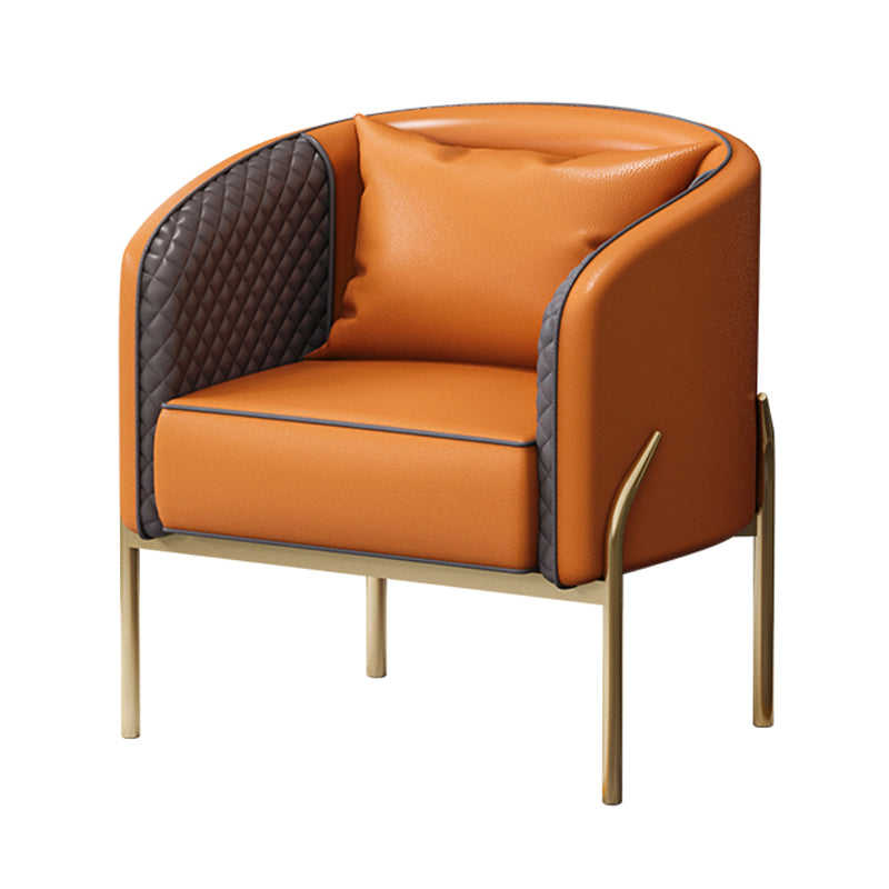 Glam Metal Armless Dining Chair Upholstered Dining Side Chair for Restaurant Use Orange 1 Piece Clearhalo ' kitchen&dining_furn' 'Dining Chairs' 'Dining Tables & Seating' 'dining_chair' 'furn' 'furn_dining_chair' 'Furniture' 'furniture_dining_chair' 'Kitchen & Dining Furniture' 'kitchen' 4577461