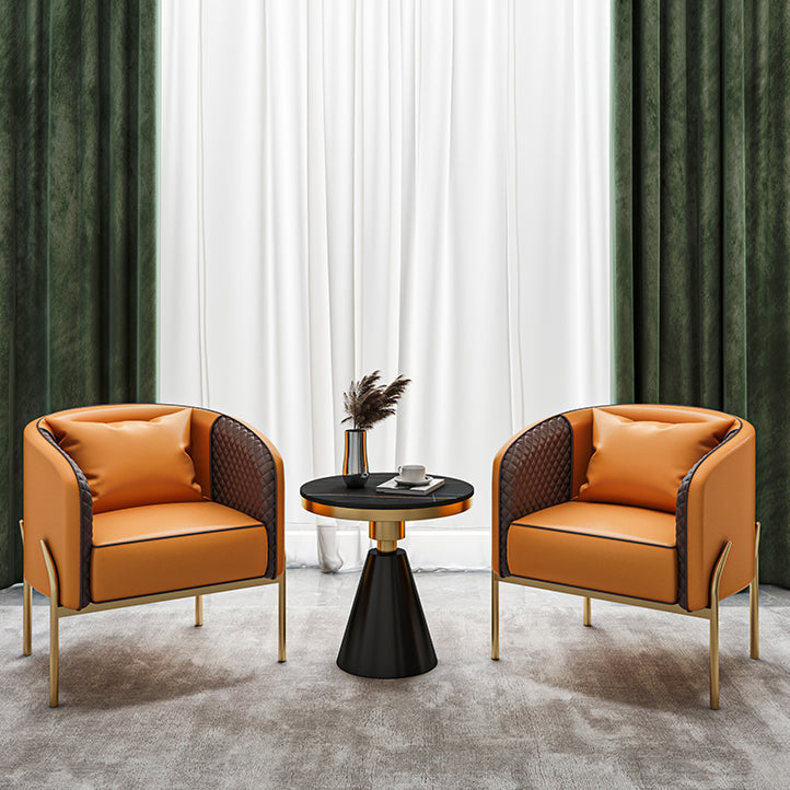 Glam Metal Armless Dining Chair Upholstered Dining Side Chair for Restaurant Use Clearhalo ' kitchen&dining_furn' 'Dining Chairs' 'Dining Tables & Seating' 'dining_chair' 'furn' 'furn_dining_chair' 'Furniture' 'furniture_dining_chair' 'Kitchen & Dining Furniture' 'kitchen' 4577462