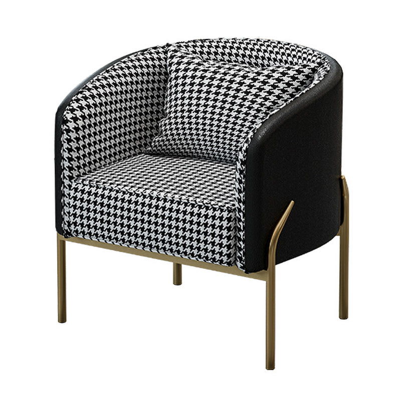 Glam Metal Armless Dining Chair Upholstered Dining Side Chair for Restaurant Use Black White 1 Piece Clearhalo ' kitchen&dining_furn' 'Dining Chairs' 'Dining Tables & Seating' 'dining_chair' 'furn' 'furn_dining_chair' 'Furniture' 'furniture_dining_chair' 'Kitchen & Dining Furniture' 'kitchen' 4577467