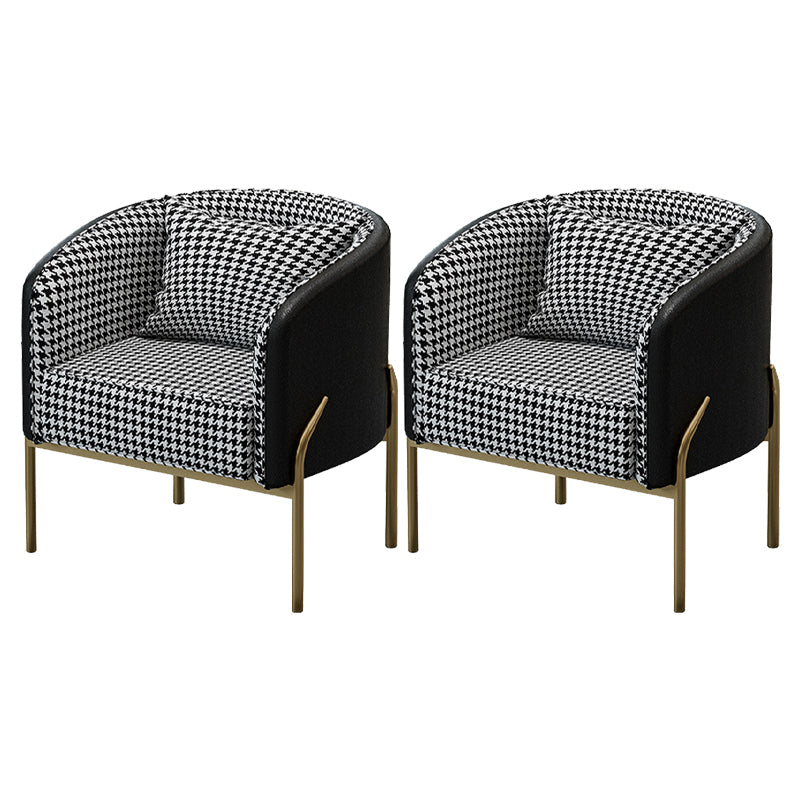 Glam Metal Armless Dining Chair Upholstered Dining Side Chair for Restaurant Use Black White 2 Piece Set Clearhalo ' kitchen&dining_furn' 'Dining Chairs' 'Dining Tables & Seating' 'dining_chair' 'furn' 'furn_dining_chair' 'Furniture' 'furniture_dining_chair' 'Kitchen & Dining Furniture' 'kitchen' 4577469