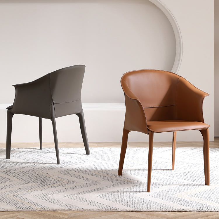 Modern Metal Dining Arm Chair Leather Dining Room Chair for Restaurant Use Clearhalo ' kitchen&dining_furn' 'Dining Chairs' 'Dining Tables & Seating' 'dining_chair' 'furn' 'furn_dining_chair' 'Furniture' 'furniture_dining_chair' 'Kitchen & Dining Furniture' 'kitchen' 4577477