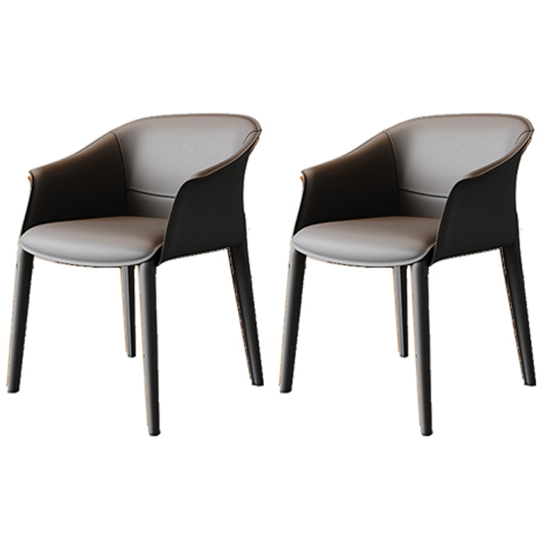 Modern Metal Dining Arm Chair Leather Dining Room Chair for Restaurant Use Grey 2 Piece Set Clearhalo ' kitchen&dining_furn' 'Dining Chairs' 'Dining Tables & Seating' 'dining_chair' 'furn' 'furn_dining_chair' 'Furniture' 'furniture_dining_chair' 'Kitchen & Dining Furniture' 'kitchen' 4577478