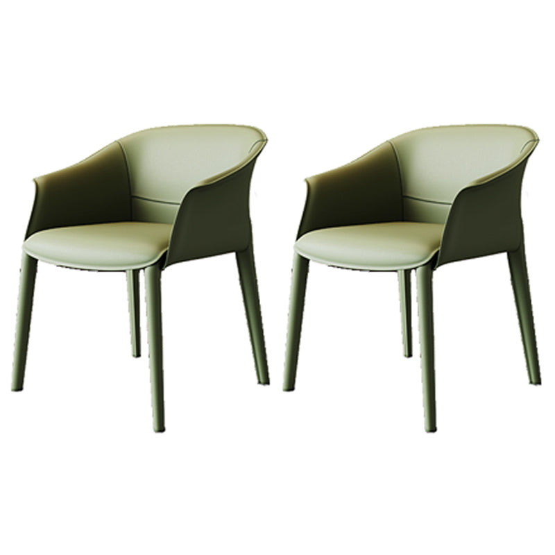 Modern Metal Dining Arm Chair Leather Dining Room Chair for Restaurant Use Blackish Green 2 Piece Set Clearhalo ' kitchen&dining_furn' 'Dining Chairs' 'Dining Tables & Seating' 'dining_chair' 'furn' 'furn_dining_chair' 'Furniture' 'furniture_dining_chair' 'Kitchen & Dining Furniture' 'kitchen' 4577481