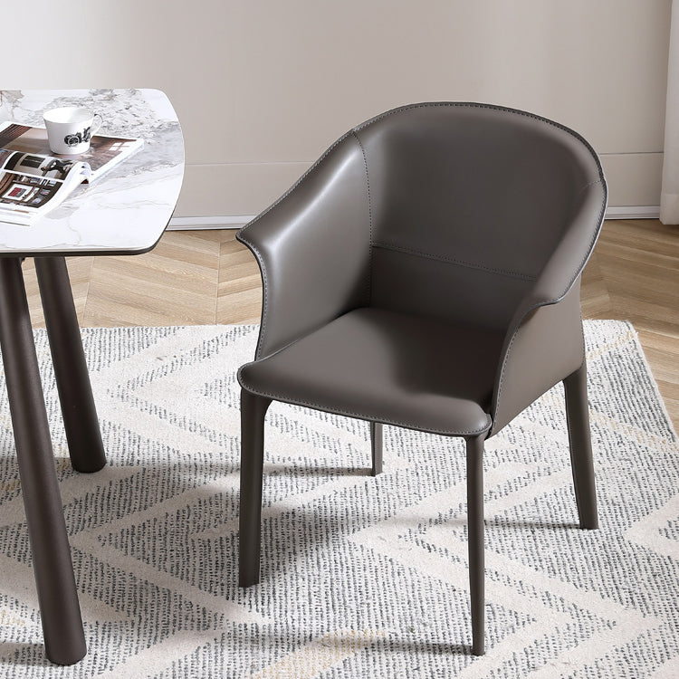 Modern Metal Dining Arm Chair Leather Dining Room Chair for Restaurant Use Clearhalo ' kitchen&dining_furn' 'Dining Chairs' 'Dining Tables & Seating' 'dining_chair' 'furn' 'furn_dining_chair' 'Furniture' 'furniture_dining_chair' 'Kitchen & Dining Furniture' 'kitchen' 4577482