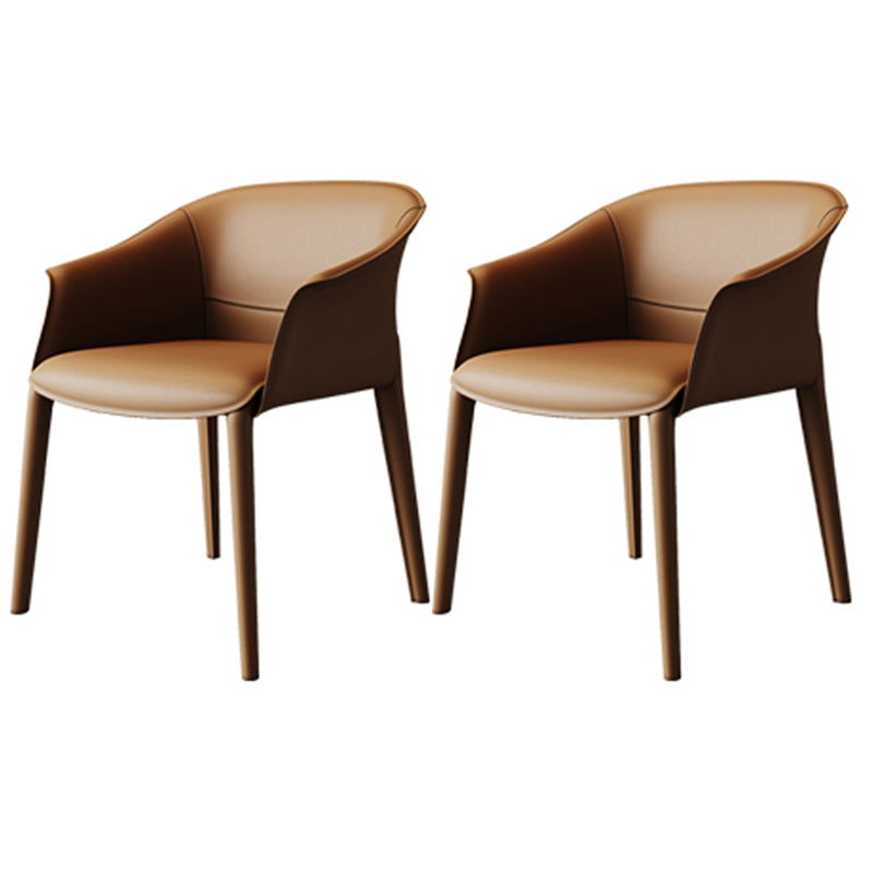 Modern Metal Dining Arm Chair Leather Dining Room Chair for Restaurant Use Orange 2 Piece Set Clearhalo ' kitchen&dining_furn' 'Dining Chairs' 'Dining Tables & Seating' 'dining_chair' 'furn' 'furn_dining_chair' 'Furniture' 'furniture_dining_chair' 'Kitchen & Dining Furniture' 'kitchen' 4577483