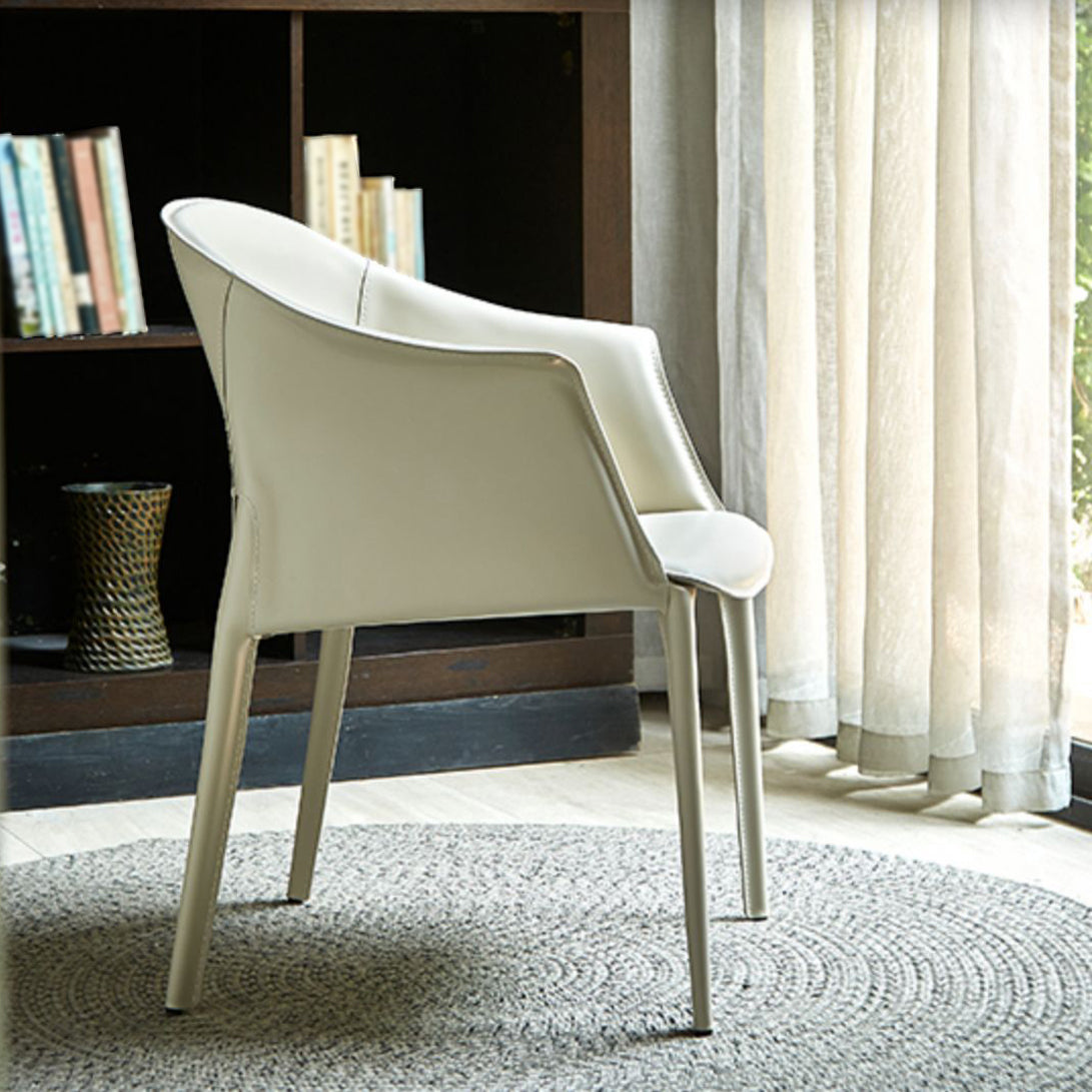 Modern Metal Dining Arm Chair Leather Dining Room Chair for Restaurant Use Clearhalo ' kitchen&dining_furn' 'Dining Chairs' 'Dining Tables & Seating' 'dining_chair' 'furn' 'furn_dining_chair' 'Furniture' 'furniture_dining_chair' 'Kitchen & Dining Furniture' 'kitchen' 4577484