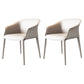 Modern Metal Dining Arm Chair Leather Dining Room Chair for Restaurant Use Off-White 2 Piece Set Clearhalo ' kitchen&dining_furn' 'Dining Chairs' 'Dining Tables & Seating' 'dining_chair' 'furn' 'furn_dining_chair' 'Furniture' 'furniture_dining_chair' 'Kitchen & Dining Furniture' 'kitchen' 4577485