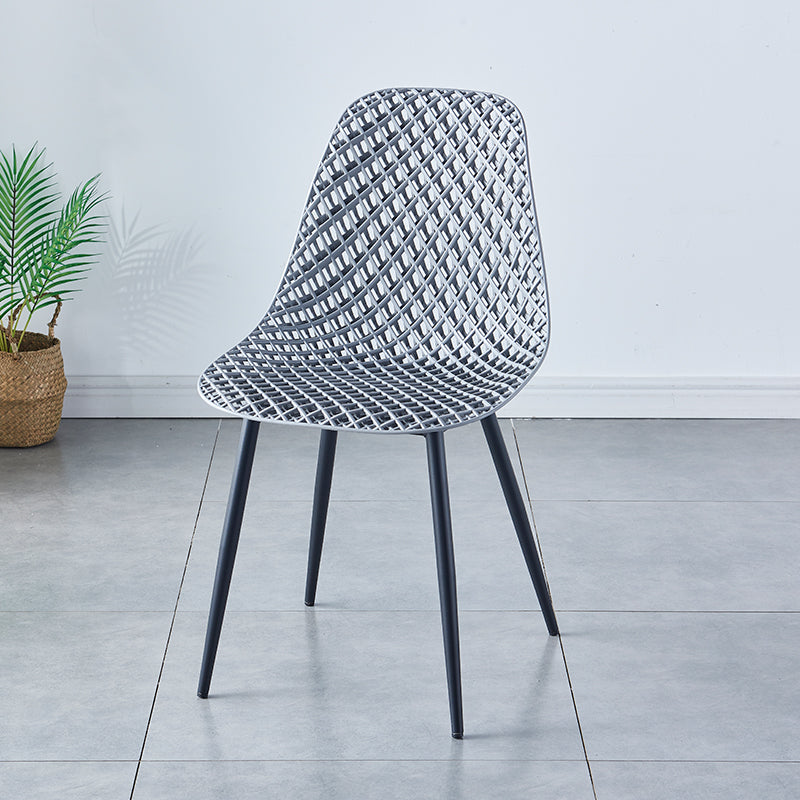 Contemporary Kitchen Chair Dining Armless Side Chair with Metal Legs Grey 1 Piece Clearhalo ' kitchen&dining_furn' 'Dining Chairs' 'Dining Tables & Seating' 'dining_chair' 'Furniture' 'furniture_dining_chair' 'Kitchen & Dining Furniture' 'kitchen' 4577495